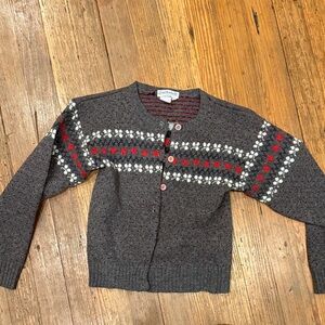 Cozy Kids' cardigan with Red and White Accents